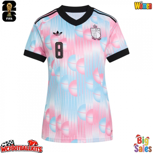 Belgium Youri Tielemans #8 Replica Away Stadium Shirt for Women World Cup 2026 Short Sleeve
